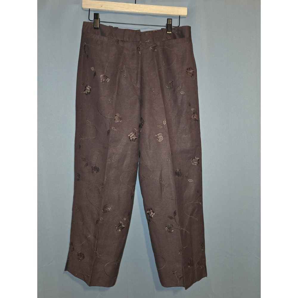 Briggs New‎ York Women's Cropped Pants Dark Brown Capri Pants Size 8